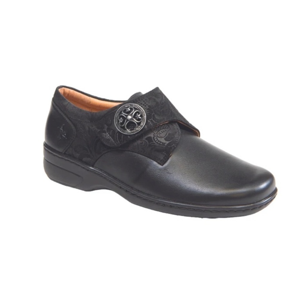 Portofino SELINA ND-29813 - PETUNIA BLACK Black Leather Loafer Eur 38 Womens 7